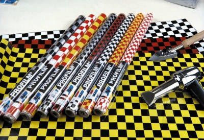 2m Oracover Fun-3 Large Chequered Yellow/Red