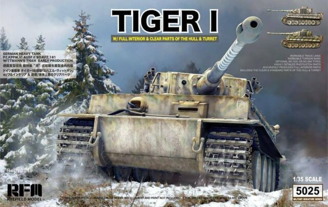 Military Ryefield 1/35 Tiger 1 Early Production with Working Tracks and Full Interior