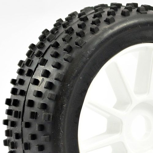 FASTRAX 1/8TH BUGGY PREMOUNTED 'CHIP BLOCK' TYRES ON SPLIT SPOKE WHEELS