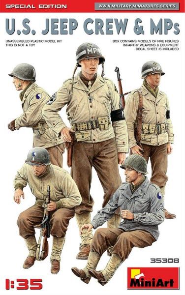 Military MiniArt 1/35 US Jeep Crew and MPs