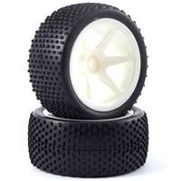 FASTRAX 1/10TH MOUNTED BUGGY TYRES LP 'BLOCK' REAR (SPOKED)