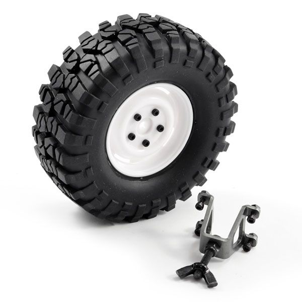 Spare Lug Tyre on White Steel Type Wheel