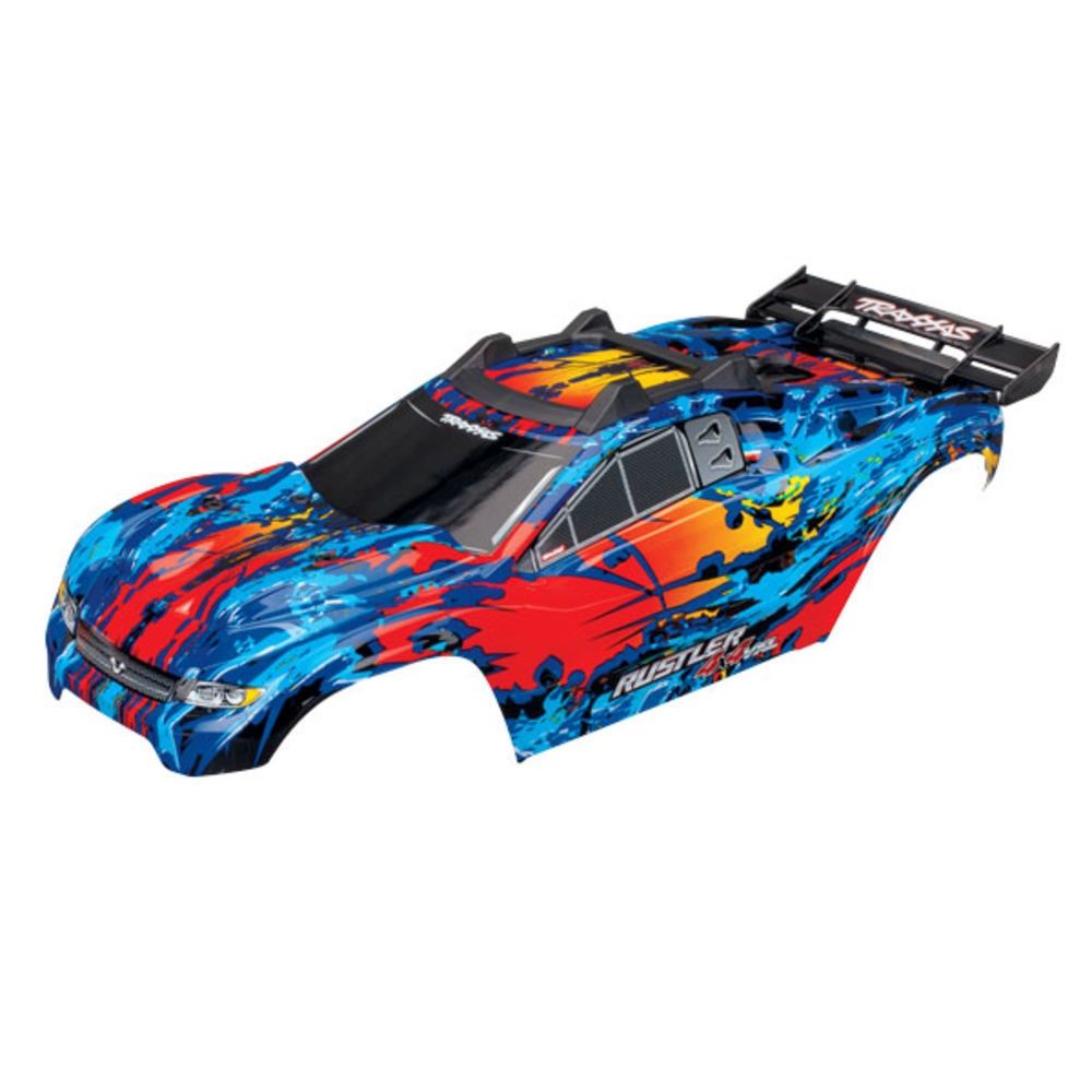 Body, Rustler 4X4 VXL, Red (assembled w/body mounts)