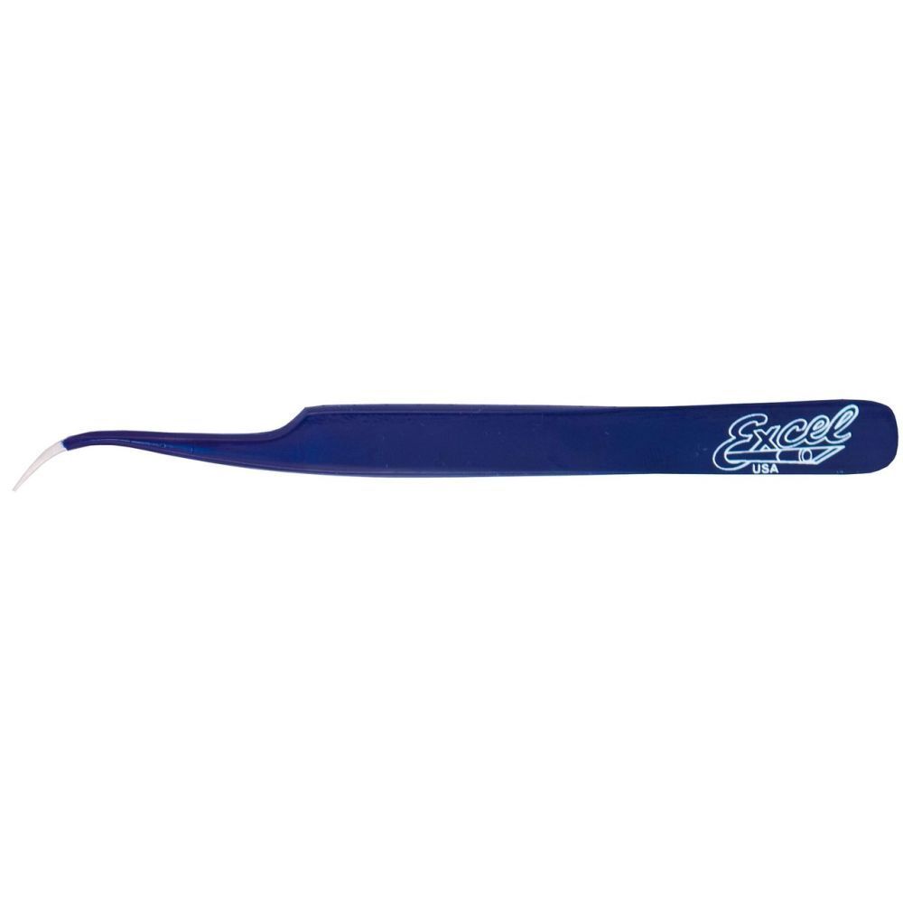 Slant Point Fine Point Tweezers, Blue (Carded)