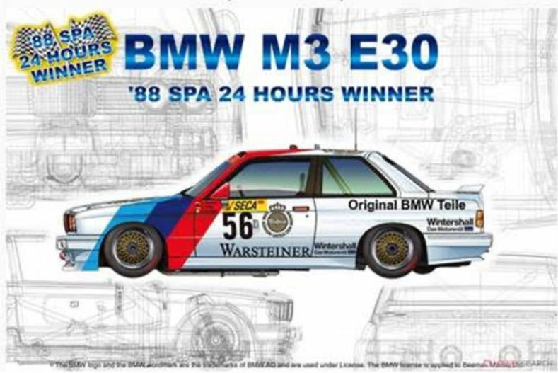 Cars, Bikes and Trucks Nunu Models 1/24 BMW M3 E30 1988 Spa 24 Hours Winner
