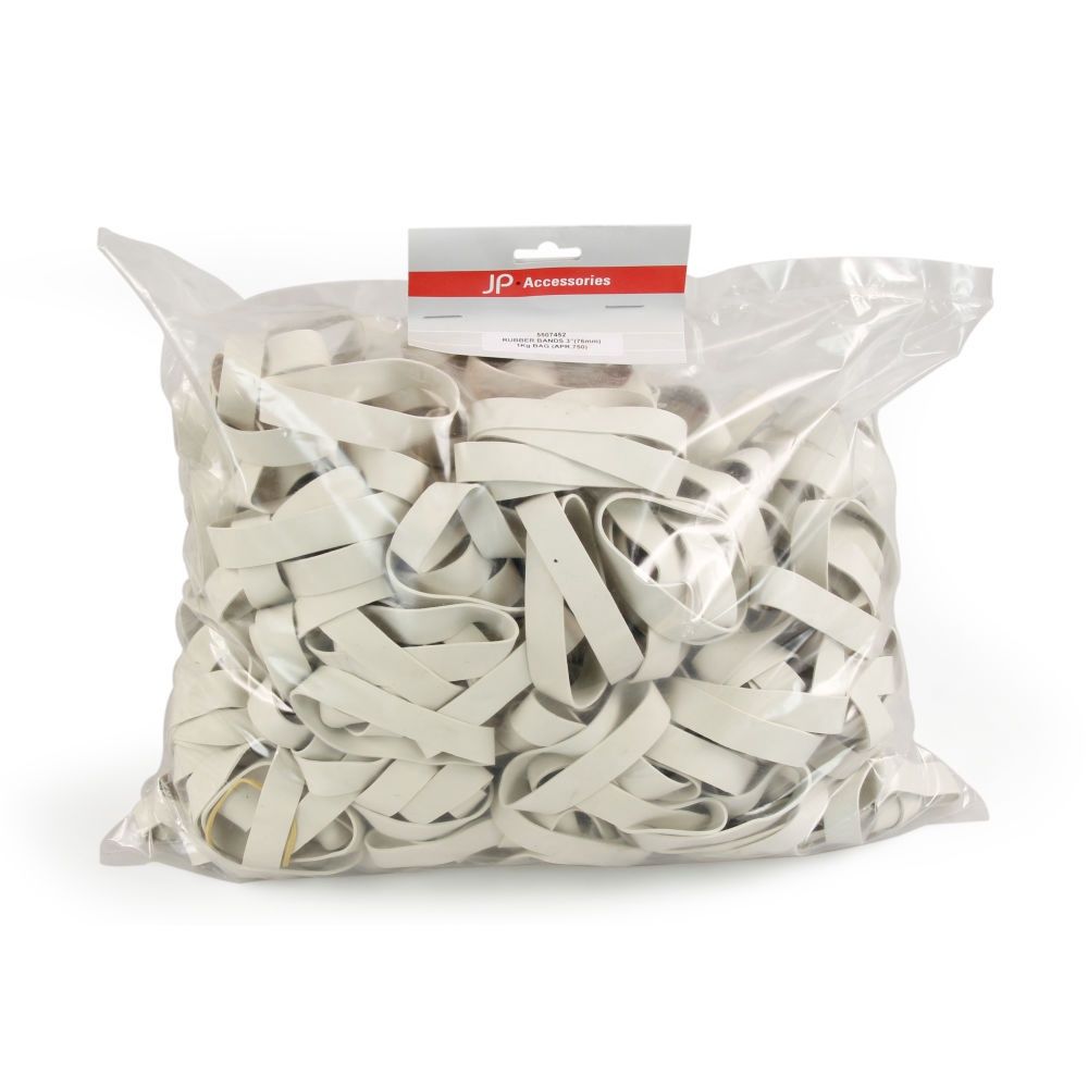 125mm (5.0ins) Rubber Bands 900g Bag (Aprox. 215 pcs)