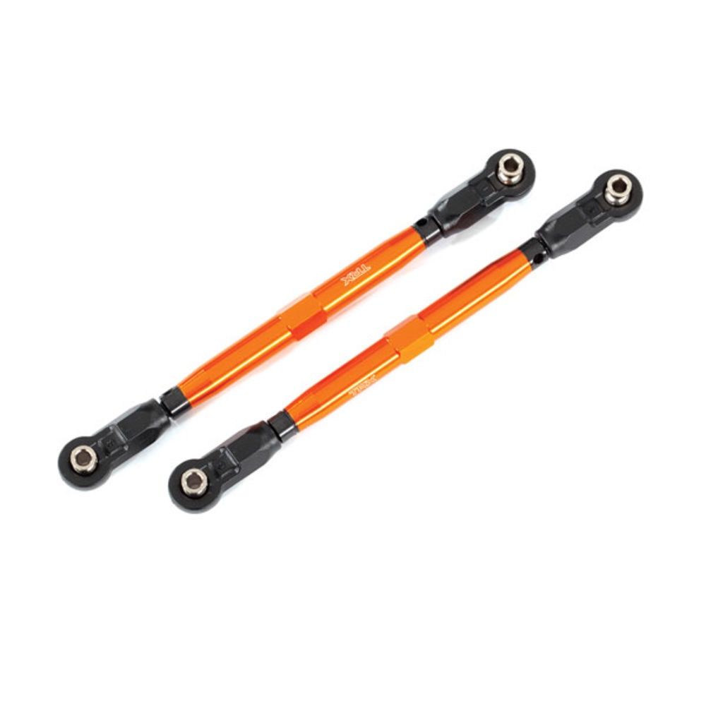 Toe links, front (TUBES orange-anodized, 6061-T6 aluminum) (2) (for use with #8995 WideMaxx suspension kit)
