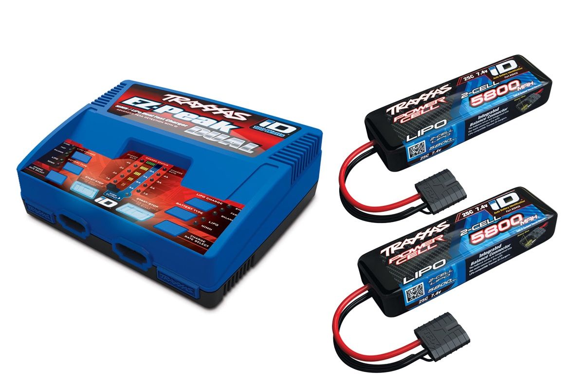 Dual ID Charger w/2x2843X 2S 5800mAh LiPo