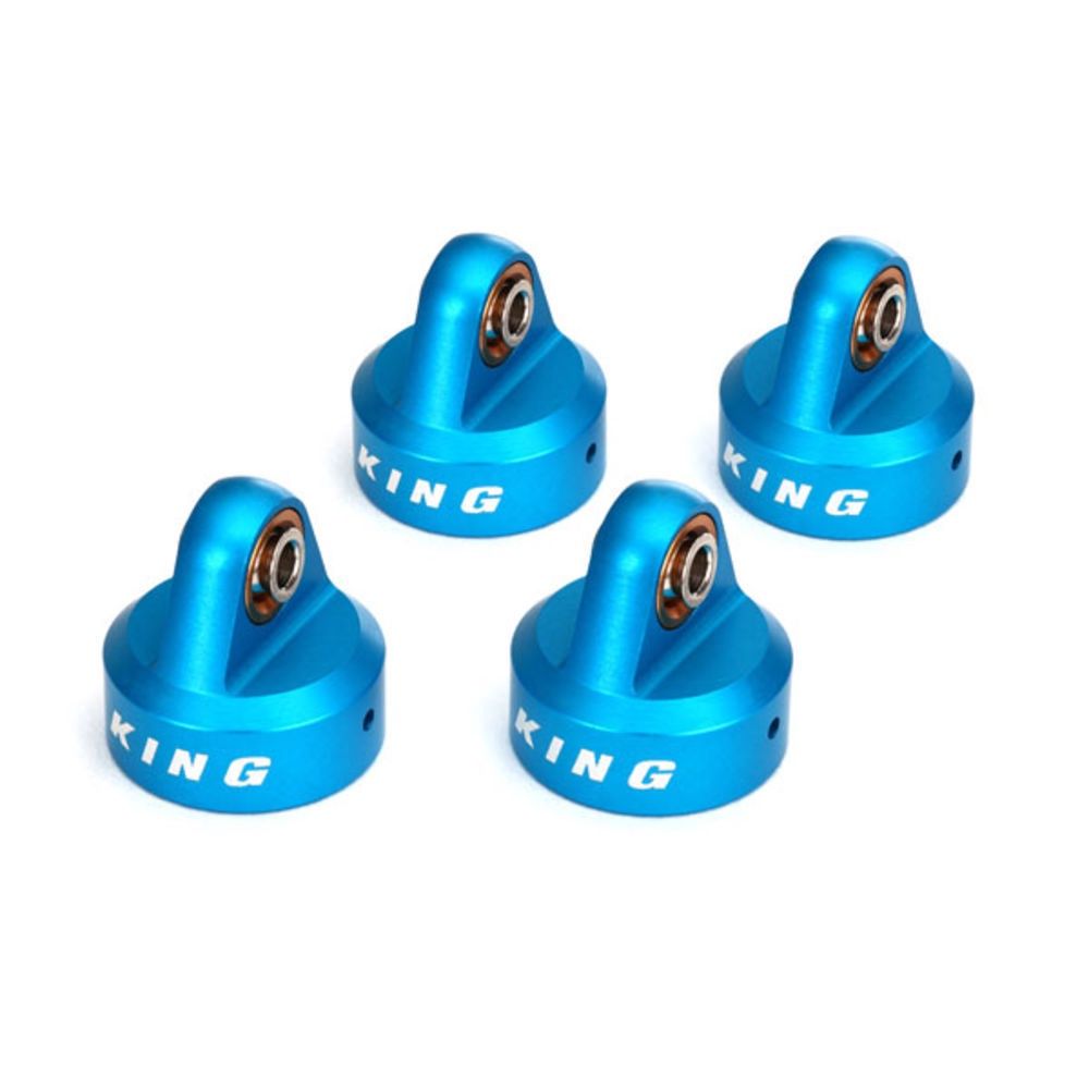 Shock caps, aluminium (Blue-anodized), King shocks (4 pcs)