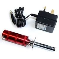 FASTRAX ALUMINIUM METERED GLOW STARTER W/1800MAH NI-CD &amp; 2PIN CHARGER