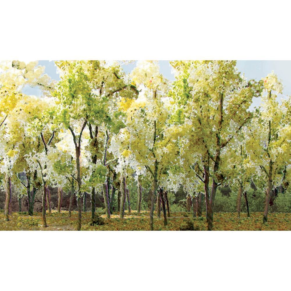 Woods Edge Trees, Beige Green, HO-Scale, (9 per pack)