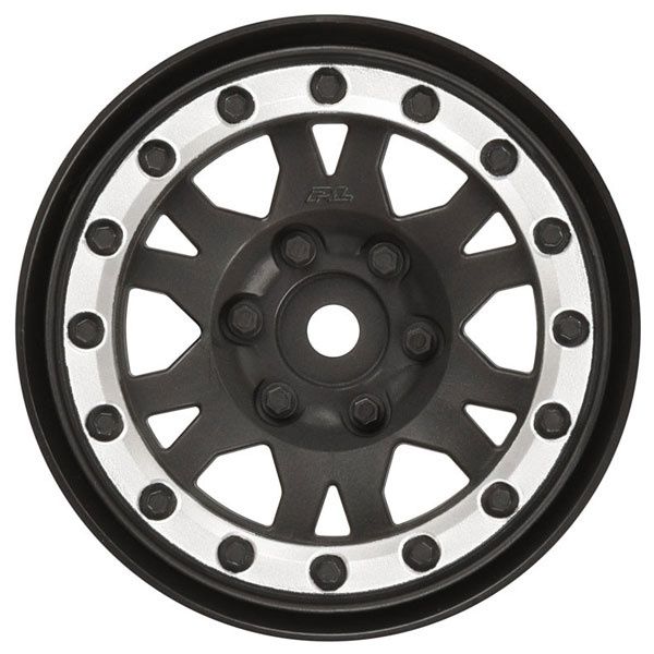 PROLINE IMPULSE 1.9" BLK/SIL PLASTIC INTERNAL BEADLOC WHEEL
