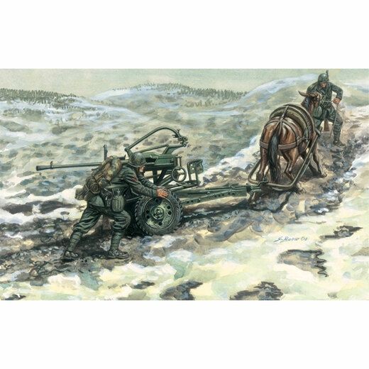 Military Italeri 1/35 Horse Drawn Breda 20 with Crew