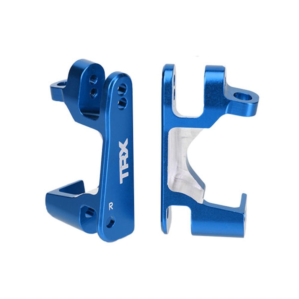 Caster blocks (C-Hubs), 6061-T6 aluminium (Blue-anodised), left &amp; right