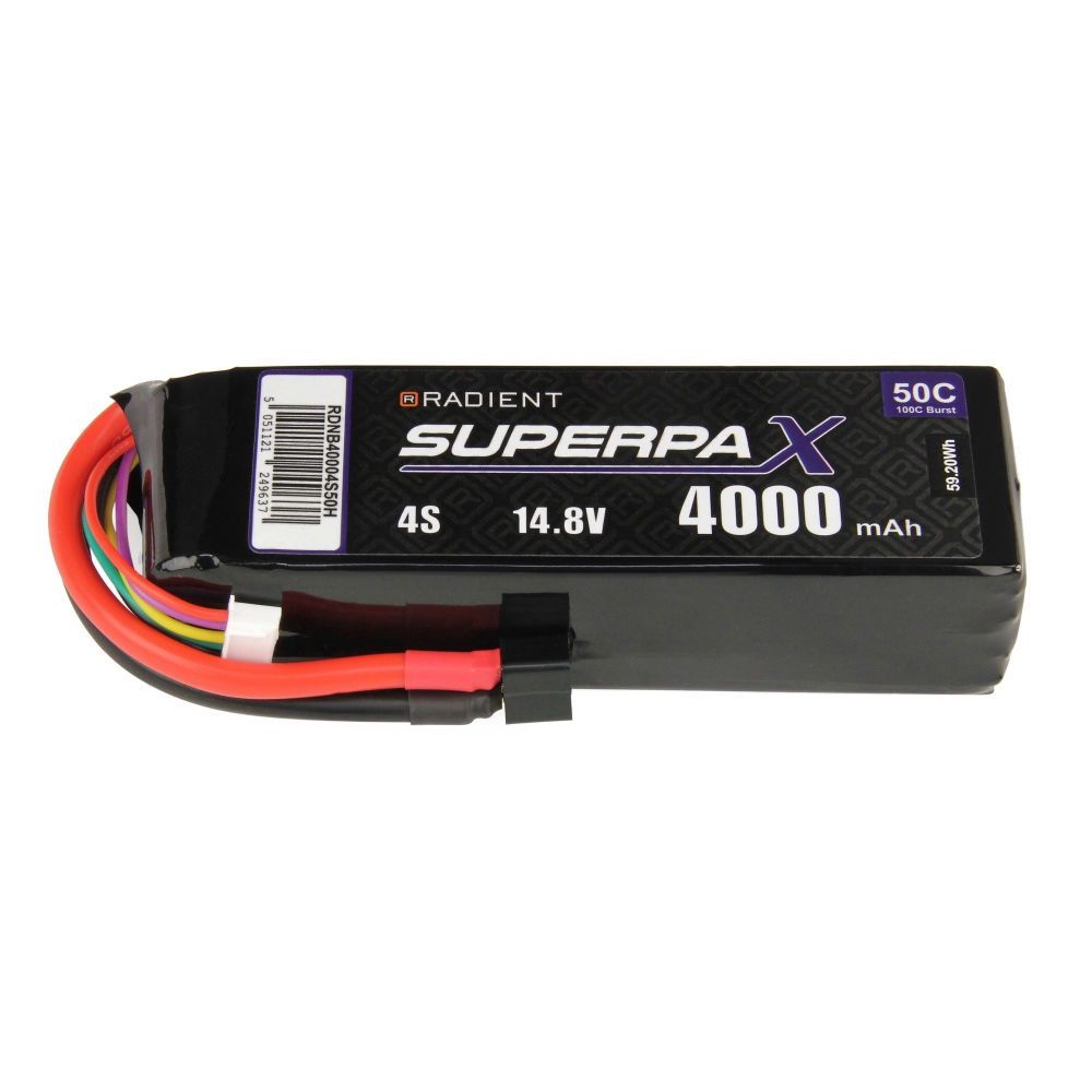 LiPo 4S 4000mAh 14.8V 50C Deans (HCT)