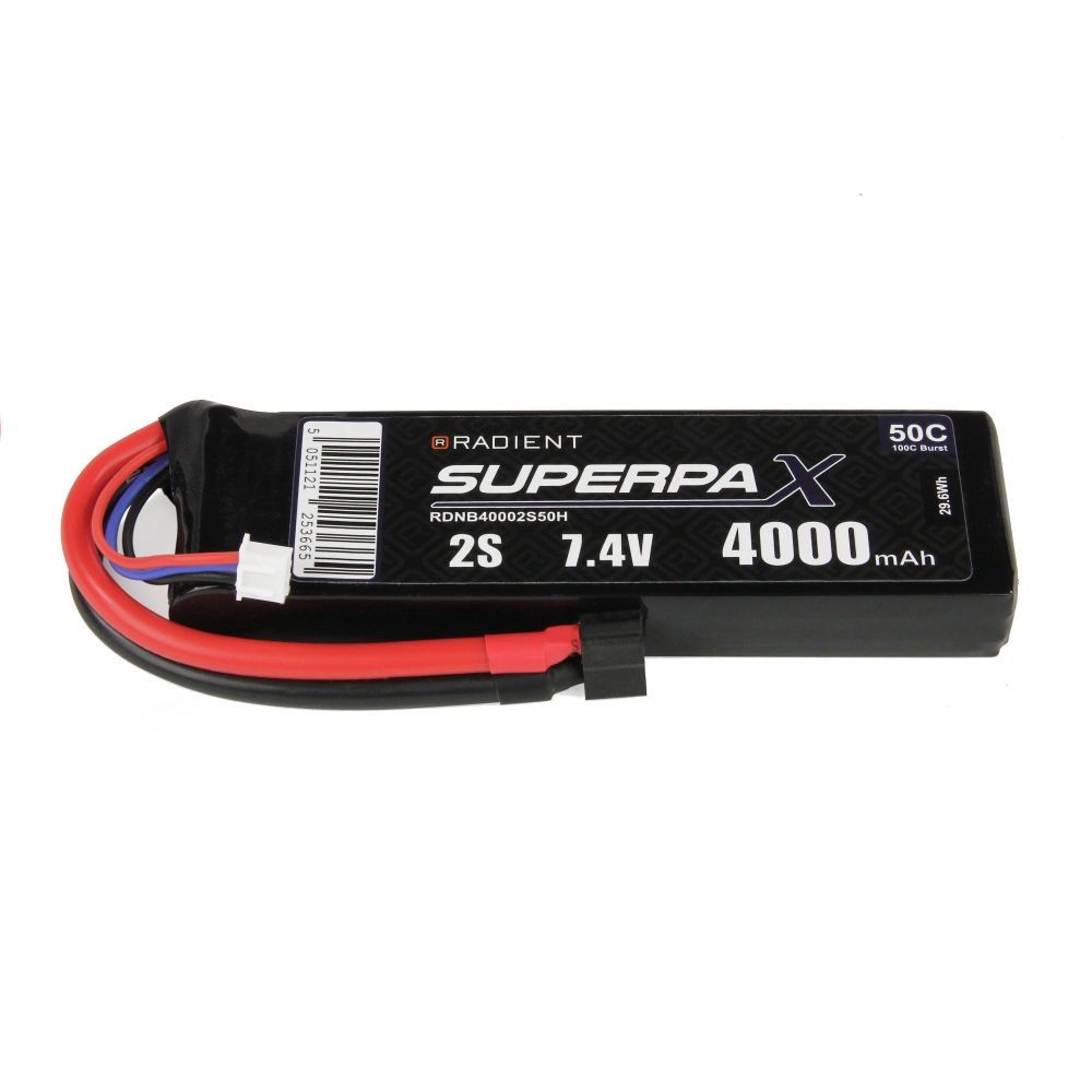 LiPo 2S 4000mAh 7.4V 50C Deans (HCT)