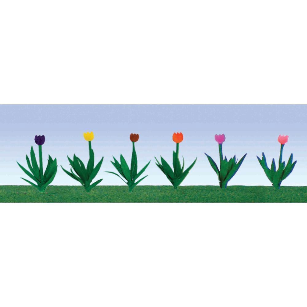 Tulips, 1/2in, HO-Scale, (36 per pack)