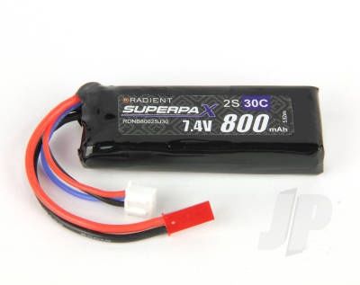 LiPo 2S 800mAh 7.4V 30C JST Radient