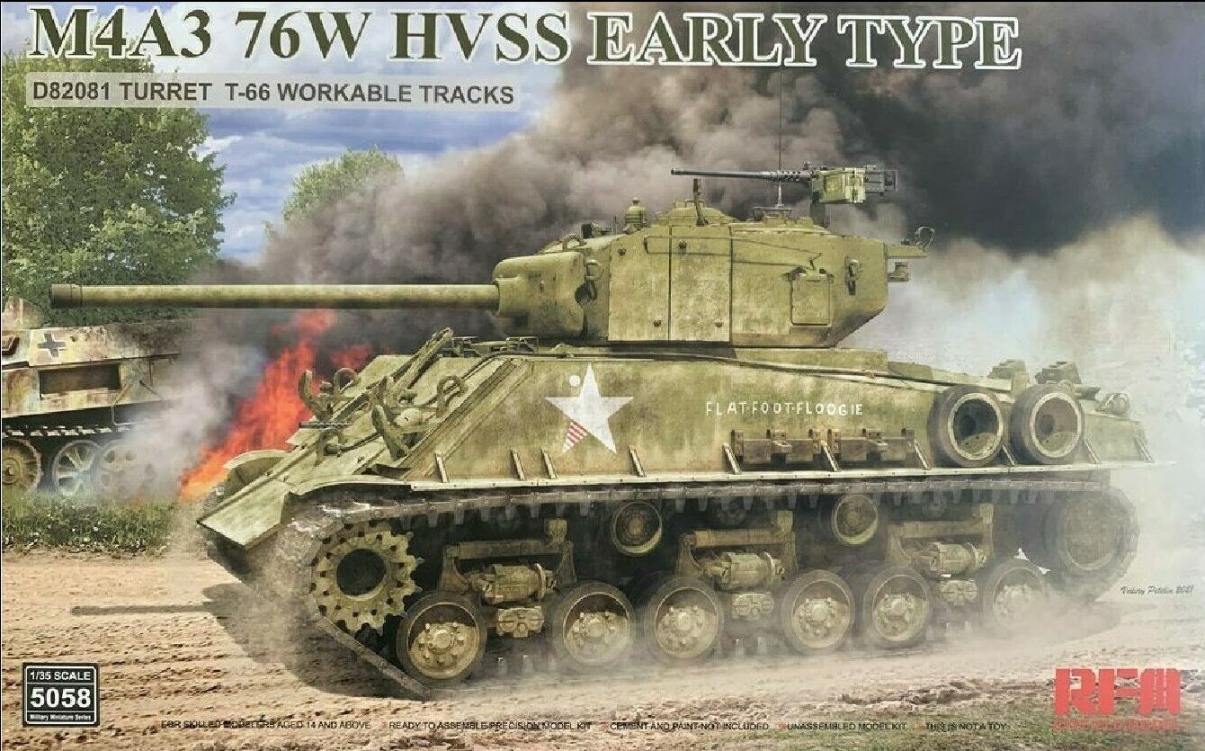 Military Ryefield 1/35 Sherman M4A3 76W HVSS Early Type
