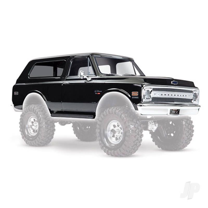 Body, Chevrolet Blazer (1969), complete (black) (includes grill, side mirrors, door handles, windshield wipers, front &amp; rear bumpers, decals)