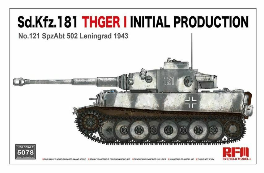 Military Ryefield 1/35 Sd.Kfz.181 Tiger I Initial Production No.121 SpzAbt 502 Leningrad 1943