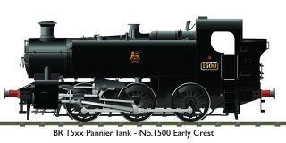 BR 15XX Pannier Tank 1500 Black Early Crest
