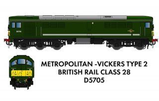 Class 28 D5705 BR Green with Small Yellow Panels