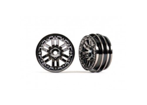 12-Spoke Style 1.0" Wheels (2) (Black Chrome) TRX-4M