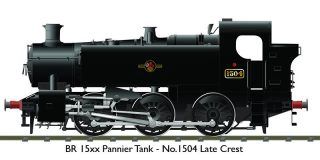BR 15XX Pannier Tank 1504 Black Late Crest