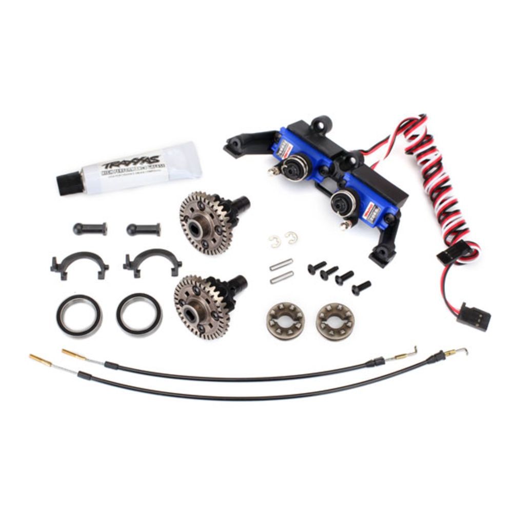 Differential, locking, front and rear (assembled) (includes T-Lock cables and servo) by Traxxas