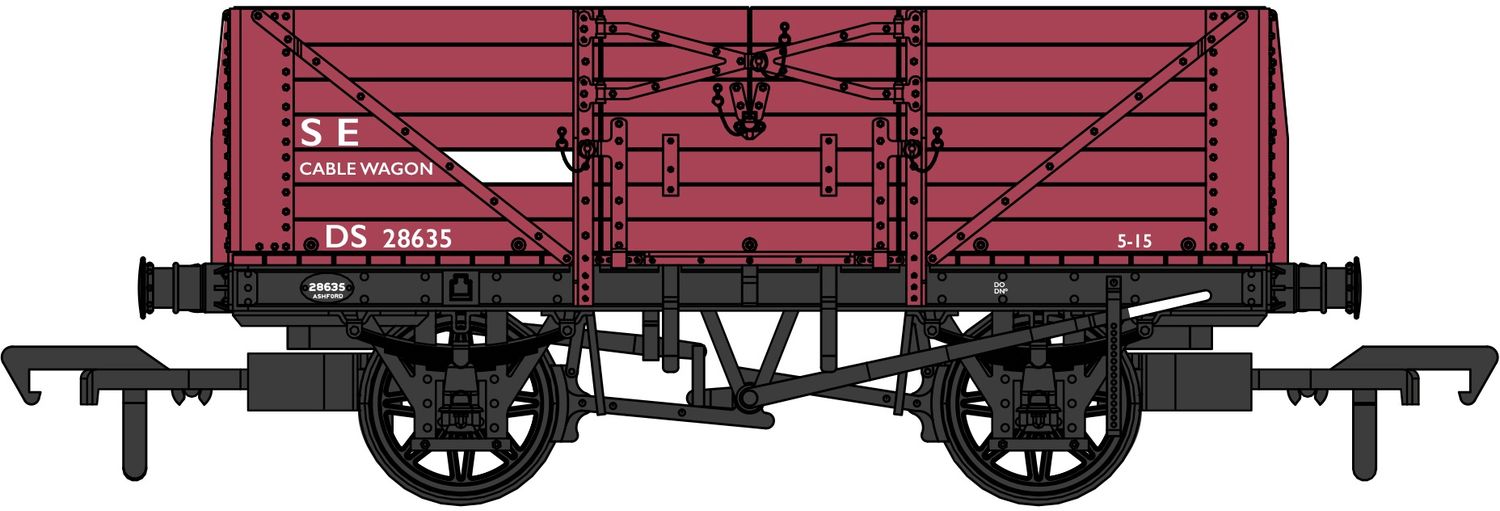 D1355 7 Plank Wagon - BR S&amp;T No.DS28635