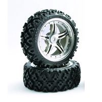 FASTRAX 1/10TH TOURING WHEEL/ RALLY BLOCK 5-SPOKE CHROME