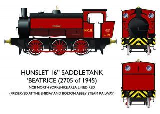 16in Hunslett “Beatrice” South Yorkshire Area NCB Lined Red