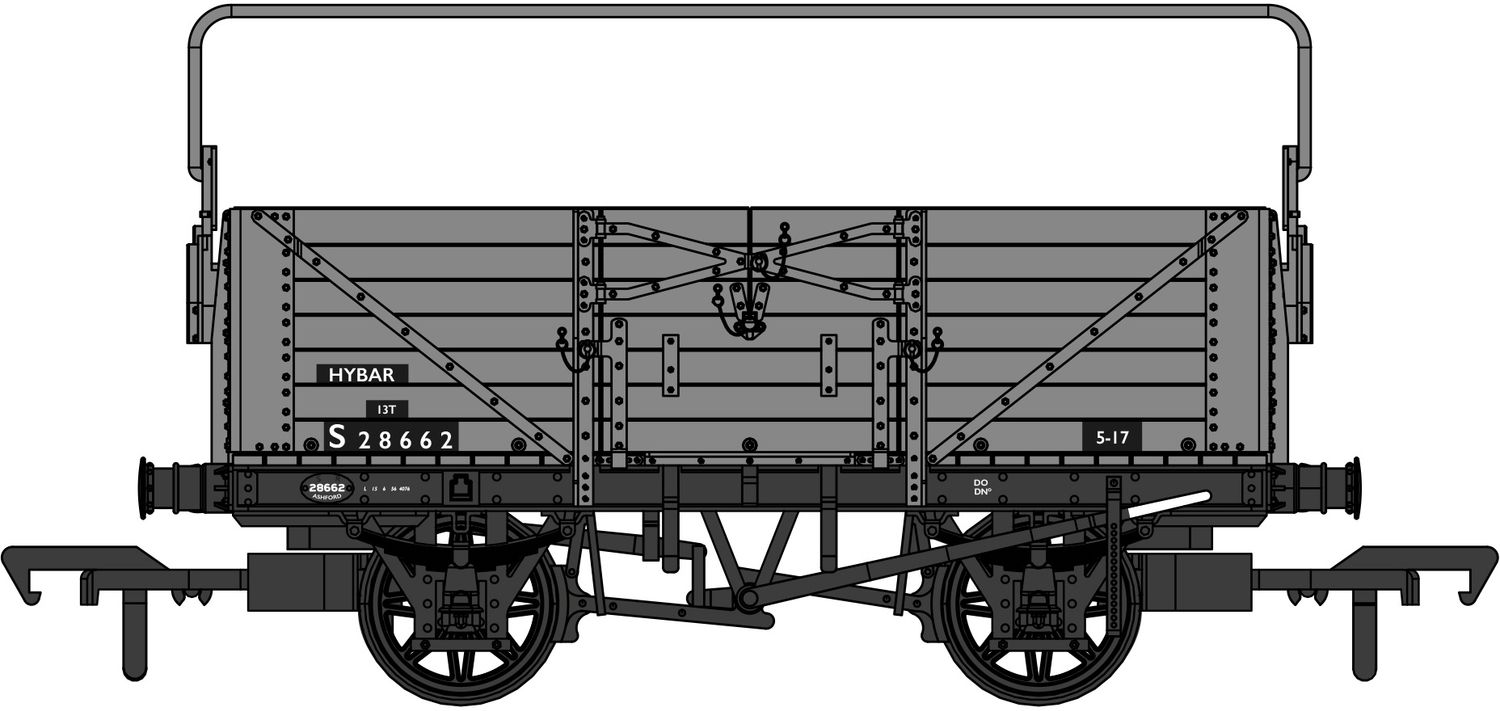 D1355 7 Plank Wagon - BR No.S28662