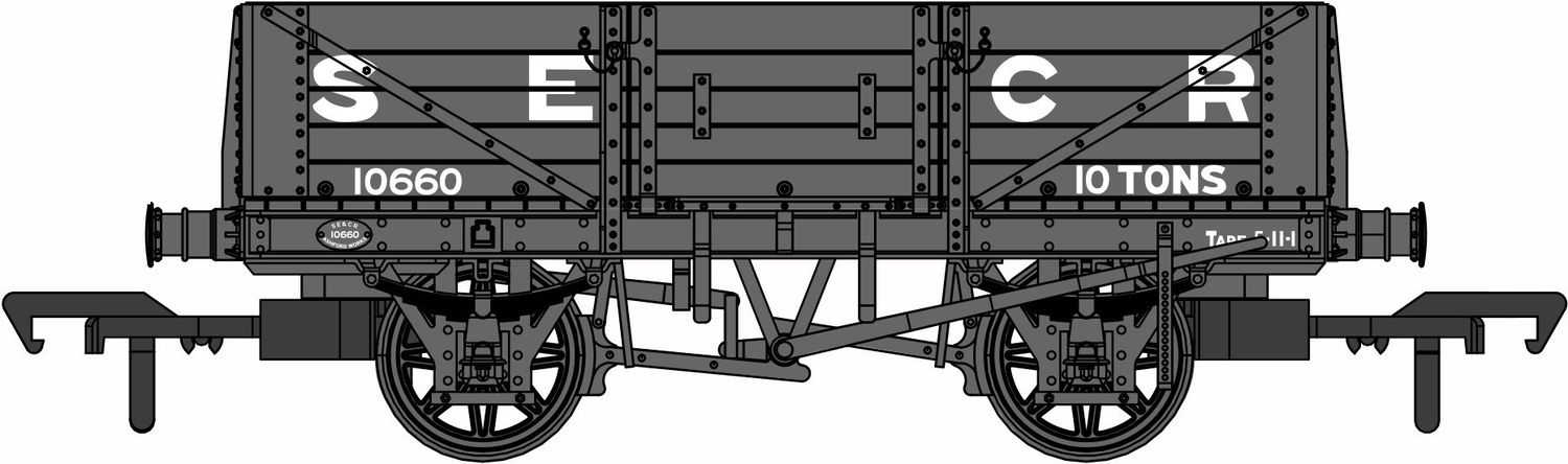 D1349 5 Plank wagon - SECR No.10660