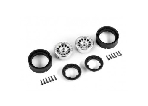 Method 105 1.0" Beadlock Wheels (2) (Satin Chrome) TRX-4M