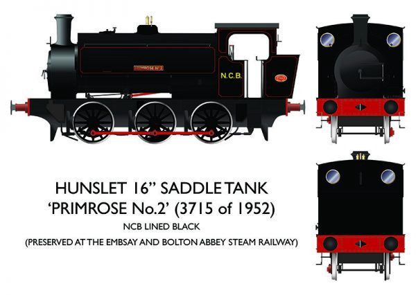 16in Hunslett “Primrose No.2” NCB Lined Black