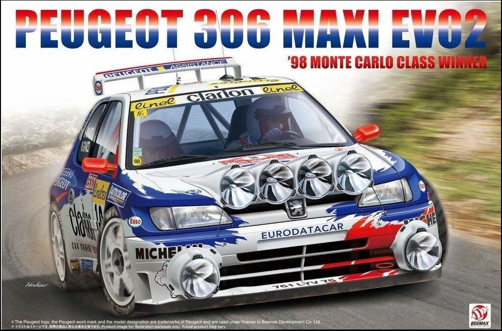 Cars, Bikes and Trucks Beemax 1/24 Peugeot 306 Maxi Evo2 1998 Monte Carlo Winner