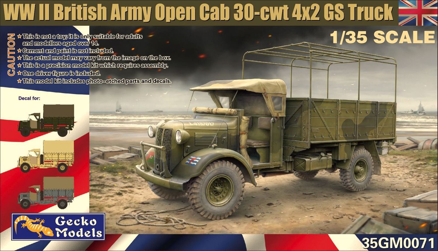 Military Gecko Models 1/35 WWII British Army Open Cab 30-cwt 4x2 GS Truck