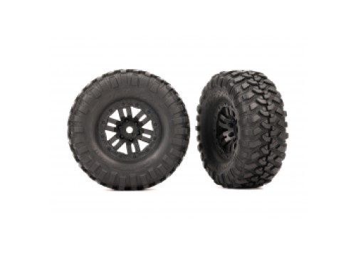 Pre-Glued Canyon Trail Tyres On 12-Spoke Style Wheels (Black) (2) TRX-4M