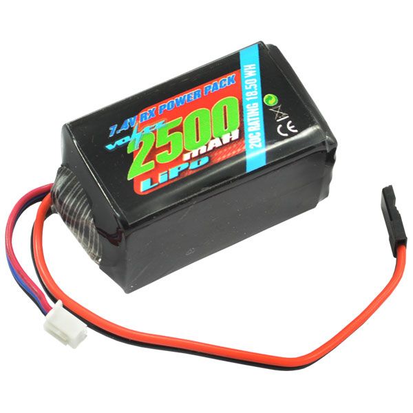 2500mAh 7.4V Lipo Rx Pack
