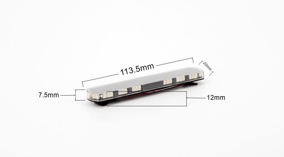 BWL-11321-Y Wide orange roof bar with flashing LEDs (Clear cover)