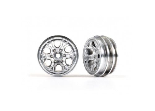 6-Spoke Style 1.0" Wheels (2) (Satin Chrome) TRX-4M