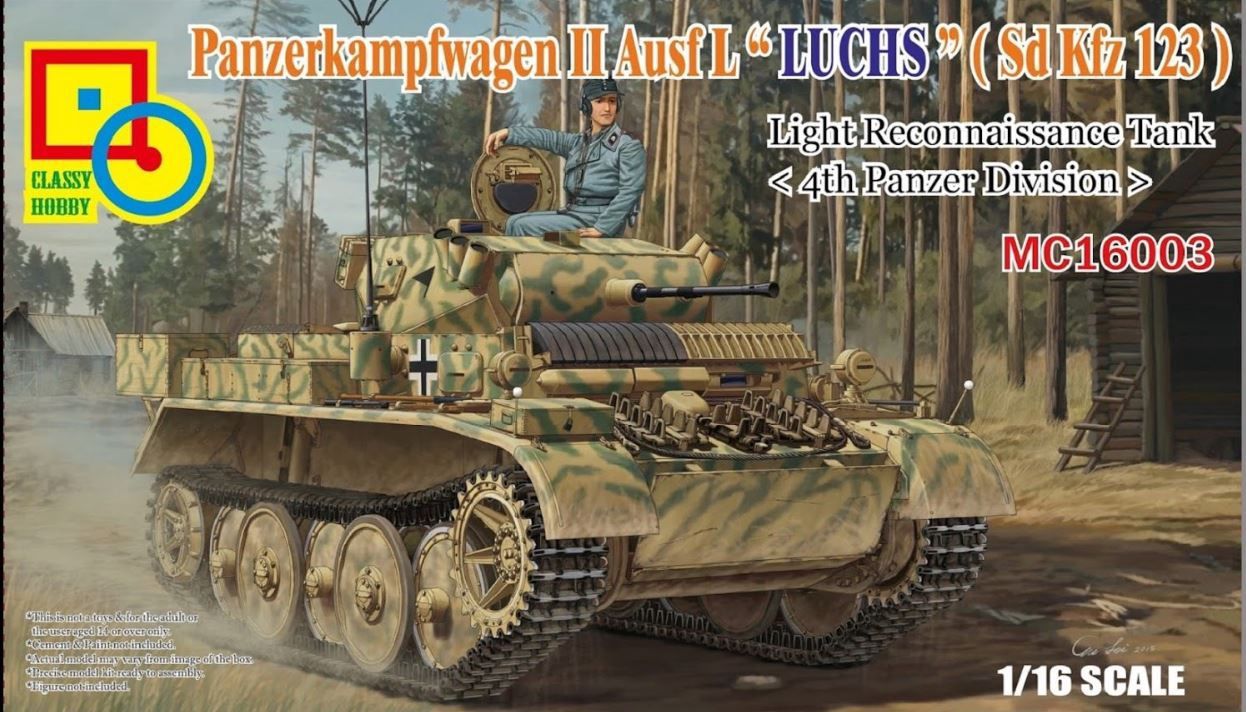 Military Classy Hobby 1/16 WWII German Panzerkampfwagen II Ausf.L “Luchs” (Sdkfz.123) Light Reconnaissance Tank