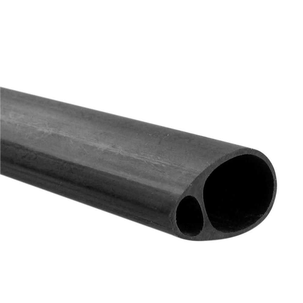 19x12.5mm 1m Carbon Fibre Elliptic Tube