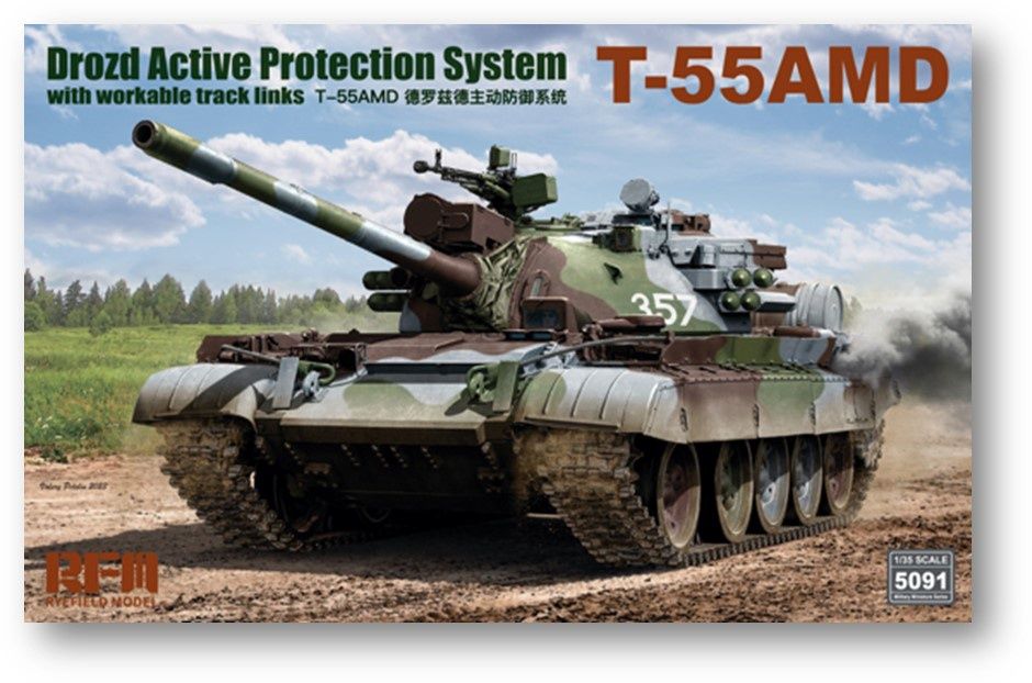 Military Ryefield 1/35 T-55AMD with DROZD Active Protection System