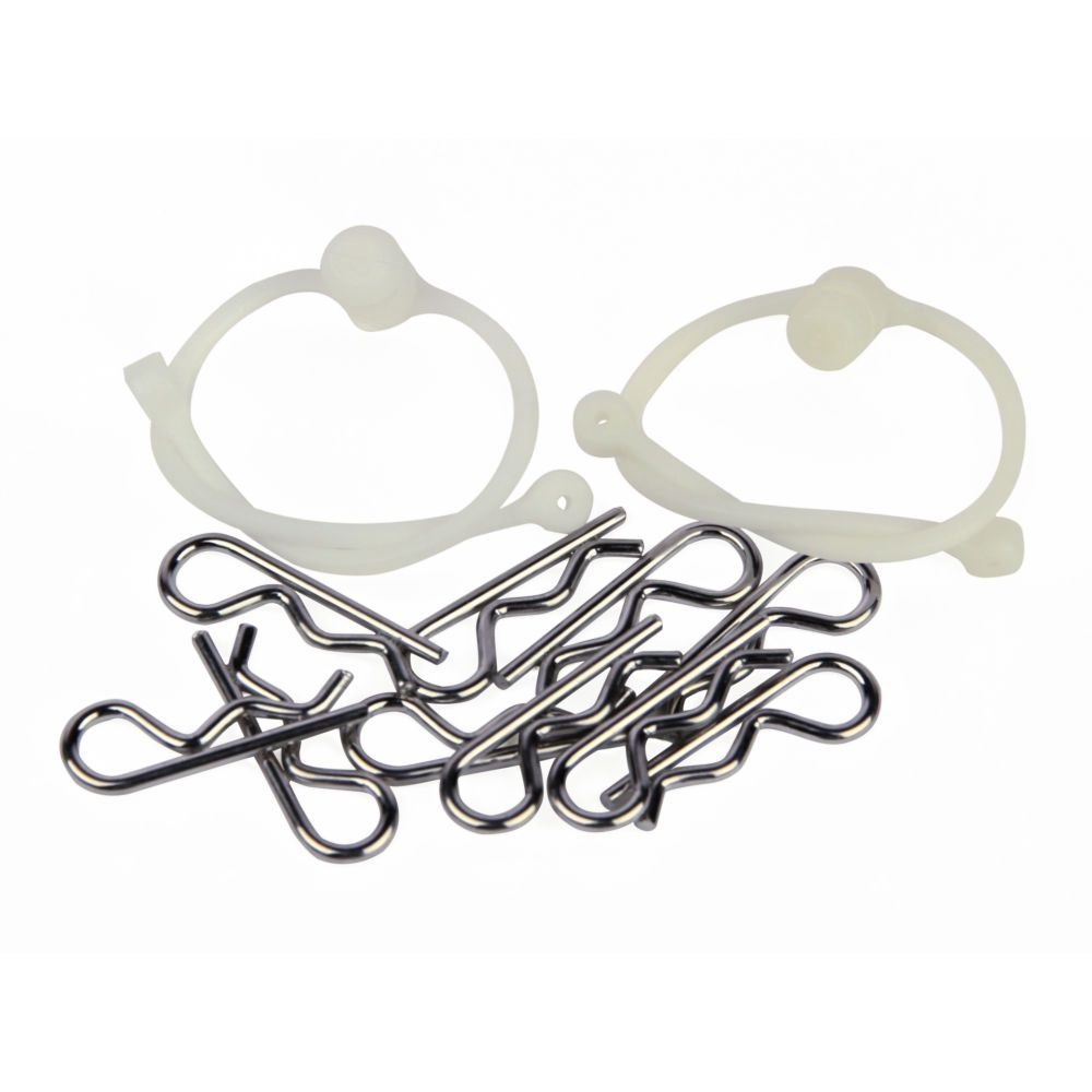 Body Clips (10pcs) with White Retainers (2pcs)