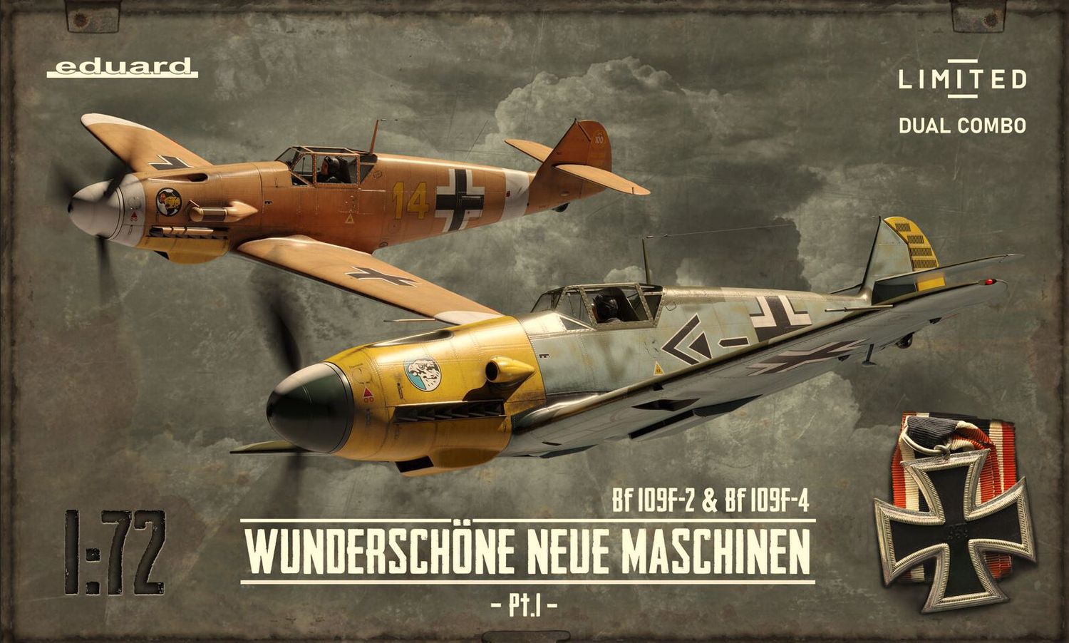 Aircraft Eduard 1/72 Wunderschone Neue Maschinen Bf109F-2 &amp; Bf109F-4 Part 1 Dual Combo Limited Edition