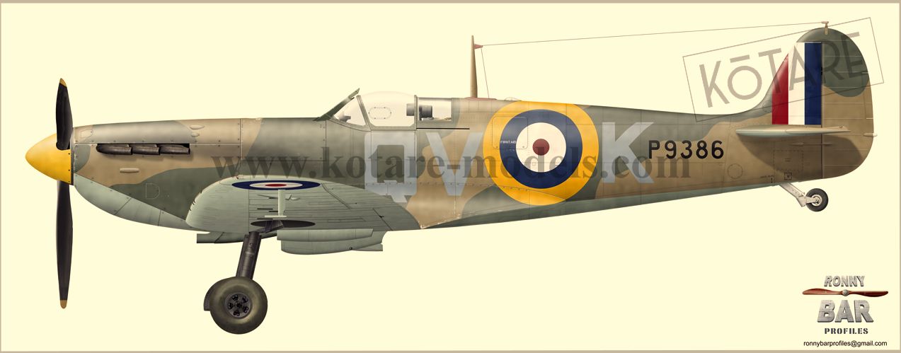 Aircraft Kotare 1/32 Spitfire Mk.Ia with Limited Edition Brian Lane Figure