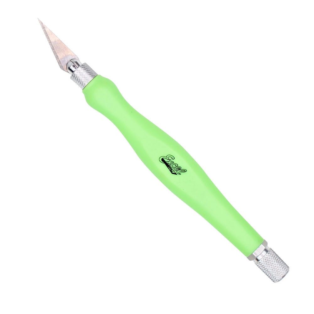 K26 Contoured Rubberized Grip Knife, Neon Green